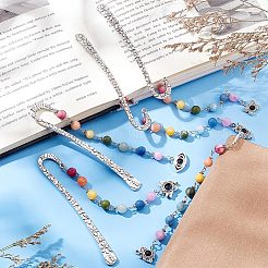 AHADEMAKER 5Pcs 5 Style Tibetan Style Alloy Bookmarks&nbsp;AJEW-GA0004-85