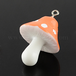 樹脂チャーム  キノコ  サンゴ  34~36x22~26x22~26mm  穴：2mm&nbsp;LS-RESI-S295-06