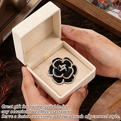 Flower Alloy Enamel & Plastic Pearl Clips&nbsp;AJEW-WH20130-221A-01