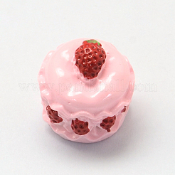 ストロベリーケーキレジンデコデンカボション  ランダムな色のボトム  模造食品  16x15mm  ピンク  16x15mm&nbsp;CRES-R183-05B