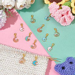 Moon with Star Pendant Stitch Markers&nbsp;HJEW-AB00337