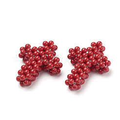 Dyed Synthetic Coral Woven Beads&nbsp;CORA-Q031-01