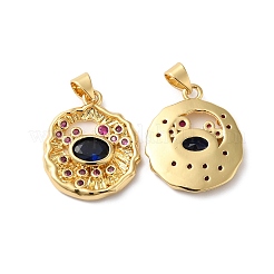 Rack Plating Brass Pave Cubic Zirconia Pendants&nbsp;KK-O142-27G