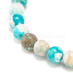 Natural Howlite Round Beaded Stretch Bracelet&nbsp;BJEW-JB08290-02