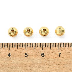シェグレイスの真鍮製丸ビーズ  カドミウムフリー＆ニッケルフリー＆鉛フリー  多面カット  18KGP本金メッキ  6x6x5.5mm  穴：1.8mm&nbsp;XGRPCU042-293G