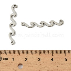 201 Stainless Steel Wave Shaped Connector Charms&nbsp;STAS-A190-01P