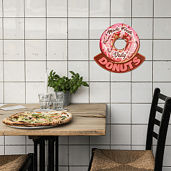 ヴィンテージメタルブリキサイン  バーの鉄の壁の装飾  レストラン  カフェ・パブ  食べ物  270x258x1mm&nbsp;AJEW-WH0409-006
