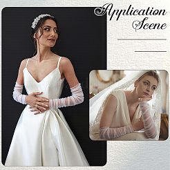 Polyester Long Fingerless Wedding Bride's Sleeves&nbsp;AJEW-WH20020-462A