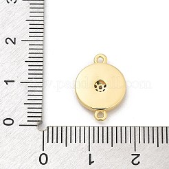 Brass Micro Pave Clear Cubic Zirconia Connector Charms&nbsp;KK-M303-04G-06