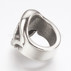 316サージカルステンレススチールスライドチャームカボションセッティング  スカル  アンティークシルバー  12x11x12.5mm  穴：8mm  トレイ：2mm&nbsp;LS-STAS-F133-85AS