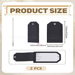 2 Bags Imitation Leather Name Card Holders for Luggage&nbsp;FIND-LP0009-84A