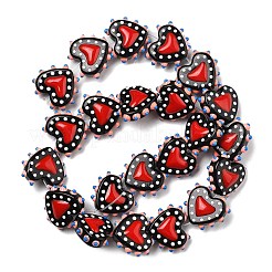 Painted Glass Beads Bumpy Beads Heart&nbsp;X-LAMP-V001-07F