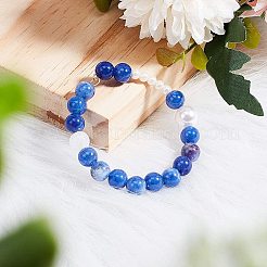 天然石風アクリルビーズ  ラウンド  ミックスカラー  8mm  穴：1.8mm  約30個 /コンパートメント  450個/箱&nbsp;OACR-PH0001-02