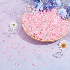 アクリルカボション  ABカラーメッキ  半円  パールピンク  4~14x2~7mm  1000個/セット&nbsp;MACR-SC0001-05-09