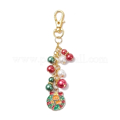 6Pcs Christmas Alloy Enamel Pendant Decorations&nbsp;HJEW-JM03683