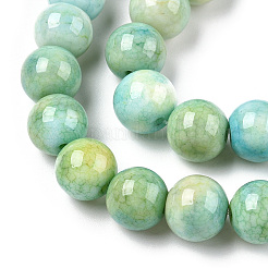 Ombre Effect Dyed Crackle Glass Beads&nbsp;X1-GLAA-T031-10mm-01R