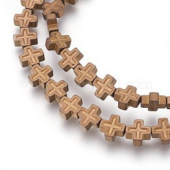 Electroplated Non-magnetic Synthetic Hematite Beads Strands&nbsp;G-P392-B02