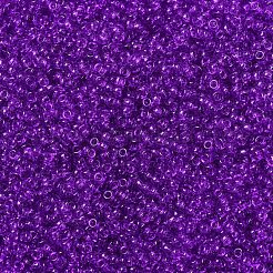 MIYUKIラウンドロカイユビーズ  日本製シードビーズ  11/0  （rr1315)染め透明赤紫  11/0  2x1.3mm  穴：0.8mm  約1111個/10g&nbsp;X-SEED-G007-RR1315