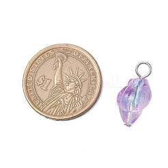 Transparent Spray Paint Glass Pendants&nbsp;PALLOY-JF03689-02