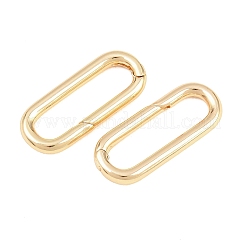 真鍮スプリングゲートリング  オーバル  18KGP本金メッキ  20.5x8.5x2.5mm  穴：16.5x5mm&nbsp;KK-H287-09G