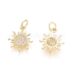 Brass Micro Pave Cubic Zirconia Pendants&nbsp;ZIRC-G166-20G