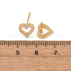 Brass Micro Pave Cubic Zirconia Stud Earrings for Women&nbsp;EJEW-F418-21G
