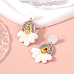 Alloy Polymer Clay Dangle Stud Earrings&nbsp;FS-WG2D94C-01