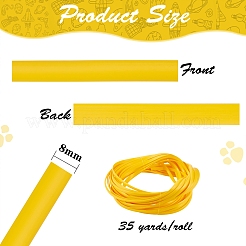 Peプラスチック模倣籐籐  立体織り素材  DIY家具編み用  フラット  きいろ  8x1.2mm  32 m /ロール&nbsp;KY-SZ0001-11F