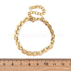女性用304ステンレススチールパンサーチェーンブレスレット  18KGP本金メッキ  6-1/4インチ（15.8cm）&nbsp;BJEW-C076-03G