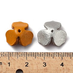3枚の花びらの環境に優しい牛革ビーズキャップ  花  ミックスカラー  14~15x15~16x6~8mm  穴：1.5mm&nbsp;FIND-T045-42-M