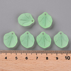 透明つや消しアクリルパーツ  花弁  薄緑  16x14.5x3mm  穴：1.6mm&nbsp;MACR-S371-02A-733