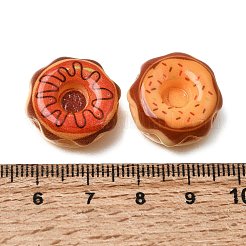 不透明な樹脂模倣食品カボション  ドーナツ  ミックスカラー  18~18.5x7~8mm&nbsp;RE-CBA7952-01