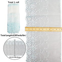 6mのレーストリム  ジュエリー作り用ポリエステルリボン  服飾材料  シアン  10-1/4インチ（260mm）  約6.56ヤード（6m）/セット&nbsp;OCOR-GF0004-94A-05