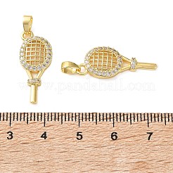 Brass Micro Pave Clear Cubic Zirconia Pendants&nbsp;CU-CBA2554-01G