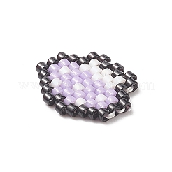 手作りみゆき日本のシードビーズ  織機模様  キノコ  ミックスカラー  12x14x1.5mm&nbsp;PALLOY-MZ00014