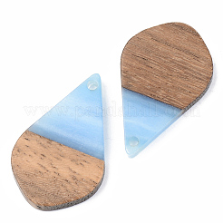 Opaque Resin & Walnut Wood Pendants&nbsp;RESI-S389-035A-C01