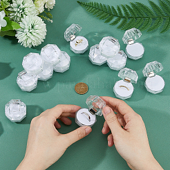 50Pcs Octagonal Transparent Plastic Ring Boxes&nbsp;OBOX-DC0001-02A