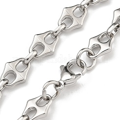 304ステンレススチールリンクチェーンブレスレット  ステンレス鋼色  8-1/2インチ（21.5cm）&nbsp;BJEW-H618-08P