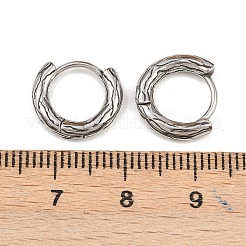 316サージカルステンレステクスチャードフープピアス  アンティークシルバー  12x13x2.5mm&nbsp;EJEW-C160-10C-AS
