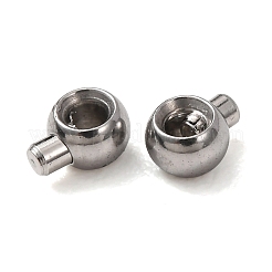 304ステンレススチールクリンプビーズ  ラウンド  ステンレス鋼色  4.5x2.5x3.5mm  穴：2mm&nbsp;X-STAS-A151-05P