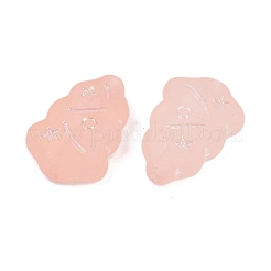 つや消し透明なアクリルビーズ  クリスマスツリー  シルバーライン入り  ABカラーメッキ  桃パフ  17x11.5x4.5mm  穴：1.5mm  約833個/500g&nbsp;OACR-P029-04B-03