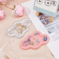 2色樹脂ジュエリープレート2枚  指輪収納トレー  ネックレス  ピアス  ミックスカラー  105x70mm  1pc /カラー&nbsp;AJEW-DC0001-51