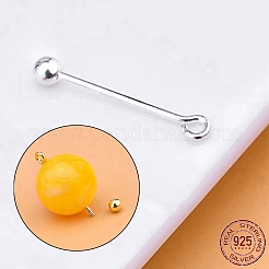 ボールエンド付きスクリューアイピン  銀  925ゲージ  19mm  ボール：13.3mm  ピン：3mm  穴：0.94mm&nbsp;STER-L044-02C-S