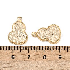 真鍮チャーム  カドミウムフリー＆ニッケルフリー＆鉛フリー  18KGP本金メッキ  ヒョウタン  19x13x2.5mm  穴：1.4mm&nbsp;KK-K374-06A-G