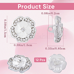 12Pcs Alloy Rhinestone Shank Buttons&nbsp;BUTT-GF0003-66