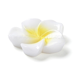 オペーク樹脂カボション  プルメリアの花  ホワイトスモーク  20x20.5x6.5mm&nbsp;X-RESI-G068-02F