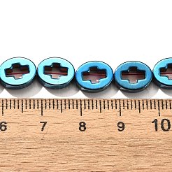 電気めっき合成非磁性ヘマタイト ビーズ 連売り  クロスとオーバル  ミックスカラー  10x8x3mm  穴：0.9mm  約40個/連  15.75''（40センチメートル）&nbsp;G-L613-Z01-02