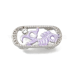 Brass Crystal Rhinestone Oval with Dragon Skeleton Multi-Strands Links&nbsp;KK-P306-15P
