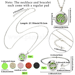 1Pc Stainless Steel Open Cuff Bangles & 1Pc Stainless Steel Pendant Neclace&nbsp;AJEW-SC0004-06A