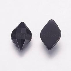 台湾アクリルラインストーンカボション  フラットバックと多面カット  菱形  ブラック  23mm&nbsp;ACRT-G021-23mm-01
